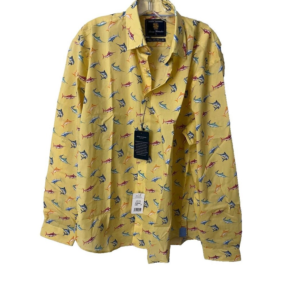 Brook Taverner Blue Marlin Graphic Shirt Size Large  NWT